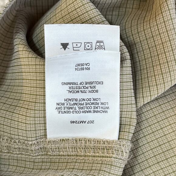 Columbia Button Front Shirt Men's XL L/S Modal Blend Tan Green Micro Plaid Soft - Picture 3 of 4